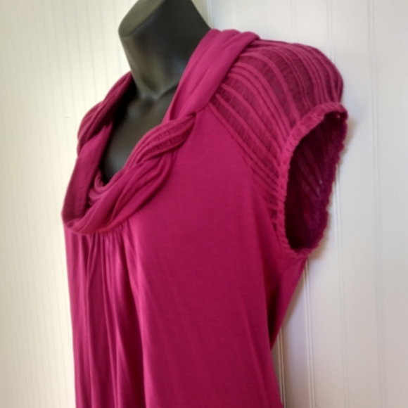 1.9 Cowl neck Plum Knit top. EUC. Size Medium. - Picture 3 of 7